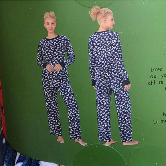 Kate Spade New York Bow Print 2 Piece Pajama Set Pink Fleece Lounge Sleepwear - Picture 7 of 8